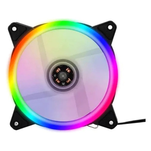 Ventilador Cooler Pc Luz Led Rgb 12cm Multicolor