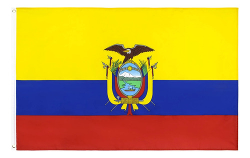 Hermosa Bandera De Ecuador Preparado En Poliester 60x90 Cm.
