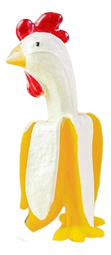 Figuritas De Resina De Gallo 3.7x4x7.15cm Blanco Amarillo
