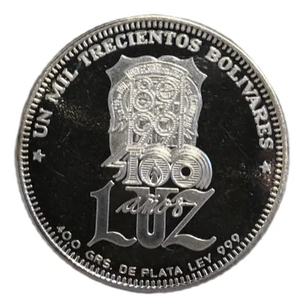 Moneda 100 Años Luz 1300 Bs Venezuela (Usado)