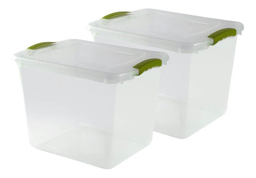 Set 2 Cajas Organizadoras Pack Organizador Plastico 28 Lts