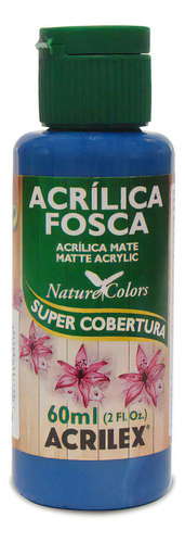 Tinta Acrílica Fosca 60ml - Acrilex - Natural Collors Cor Azul 559