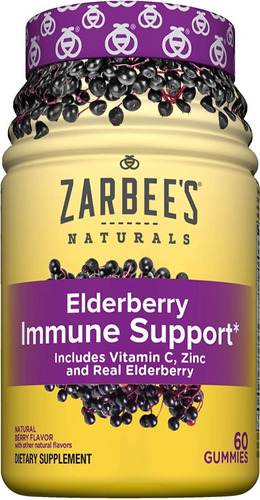 Zarbee's Elderberry Immune Support Sauco Vitamina X 60gomas
