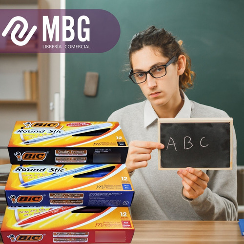 Imagen 6 de 8 de Bolígrafo Birome Bic Round Stick X36 Unidades