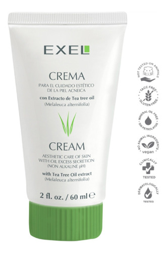 Crema Facial Exel Piel Grasa Acne Con Tea Tree Oil X 60ml.
