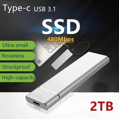 SSD externo de estado sólido de 1 TB, color negro