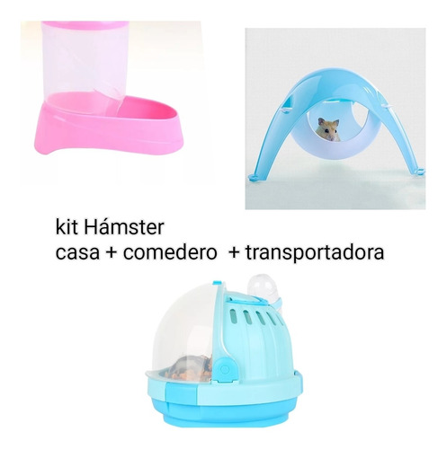 Kit Hámster  Transporta +casa+comedero 