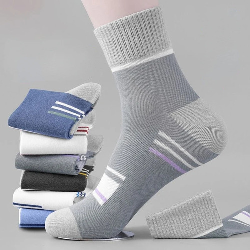 10 Pares Calcetines Hombre Algodón Casual A Rayas
