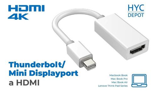 Imagen 7 de 10 de Adaptador Compatible Mini Displayport A Hdmi Full Hd Premium