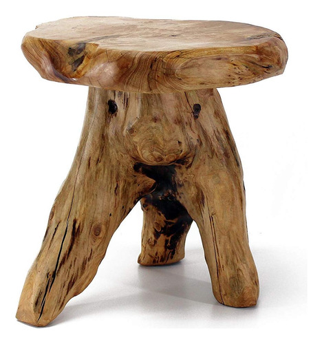 Taburete De Tope De Árbol, Borde Vivo, Mesa Auxiliar Con Bor