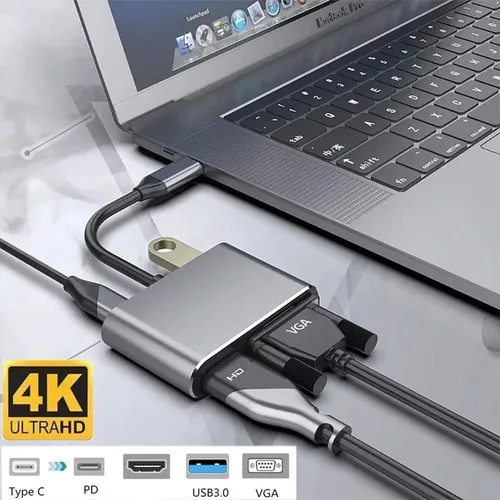 Convertidor Tipo C Hdmi Vga Usb Para Hp Elitebook 830 G5 G6