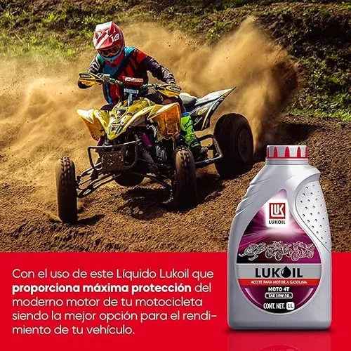 Aceite para moto de dos tiempos 1L, Aceite para moto LUKOIL MOTO 2T (1  litro), Aceite de alta calidad para motocicleta 1L