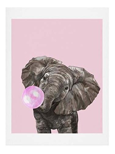 Society6 Big Nose Work Baby Elephant Blowing Bubble Art Prin