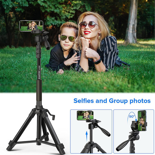 Tripode Para Camara De 69 De Aluminio | Giratorio / Negro