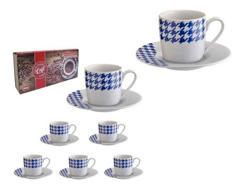 Imagem 2 de 3 de Jogo De Xicara Para Cafe De Porcelana Com 12 Pecas Renda
