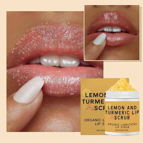 . Exfoliante Labial De Limón Y Cúrcuma For Aclarar Los