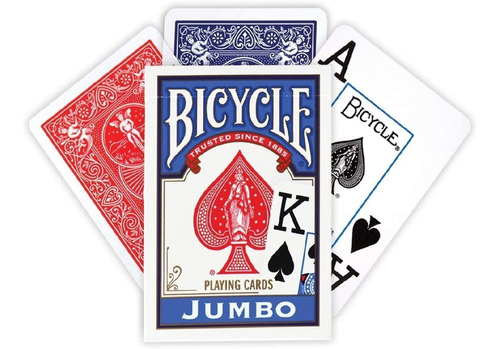 Bicycle Poker Tamaño Jumbo Indice Playing Cards (azul O Ro