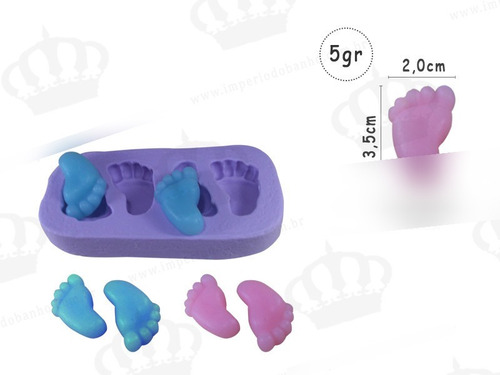 Imagem 4 de 4 de Molde Forma Silicone Pe De Bebe 4cav.