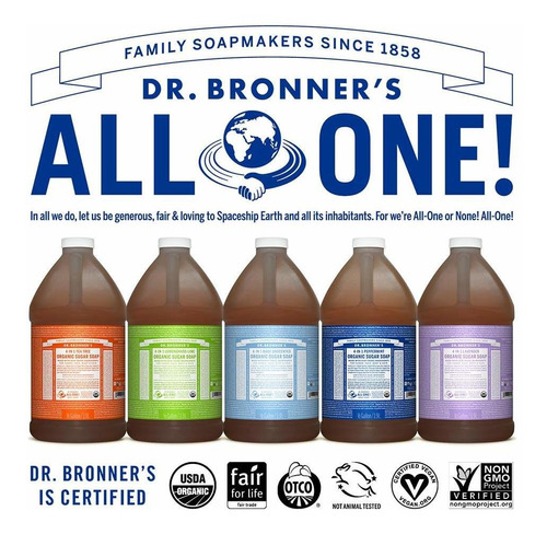 Del Dr. Bronner Orgánica Azúcar Jabón  64 Oz. Refill