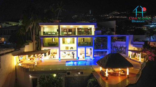 Cad Casa Punta Arena. Terraza Con Vista Espectacular A La Bahía De Acapulco, Alberca Con Fuente Y Jacuzzi
