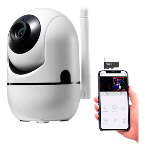 Camara Wifi Robotica Seguridad Negocio Hogar + Memoria 32gb