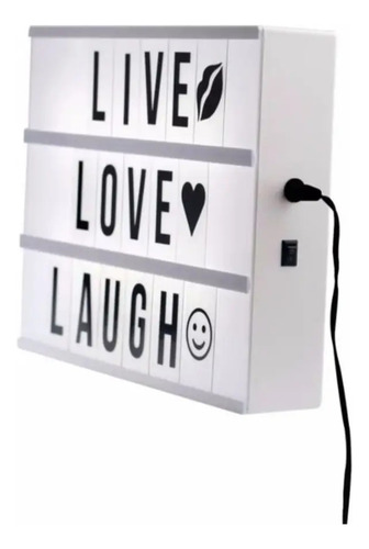 Caja De Luz Led A4 Pizarra Con Letras Y Emojis Cartel