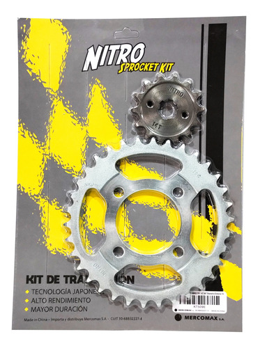 Kit De Corona 34 + Piñón 14 Para Motos 110 Nitro - Um