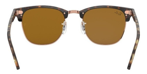 Imagen 3 de 4 de Anteojos de sol Ray-Ban Clubmaster Classic Standard con marco de acetato color matte shiny havana, lente brown de cristal clásica, varilla matte shiny havana de acetato - RB3016