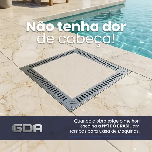 Tampão Para Casa De Máquina 80x80 Rebaixada Gda Tampa Cor Fendi