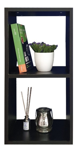 Cubos Estantería Librero Organizador Multiusos 2 Niveles Color Negro Mate
