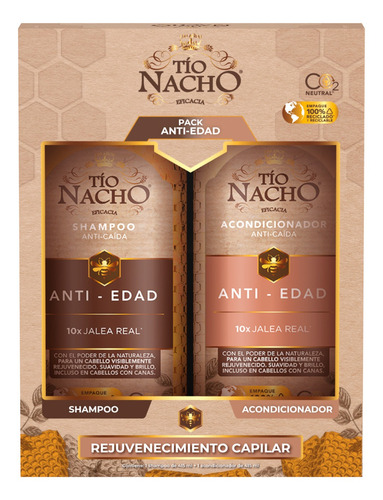 Pack Tío Nacho Jalea Real 01 Shampoo + 01 Acond.  C/u 415ml