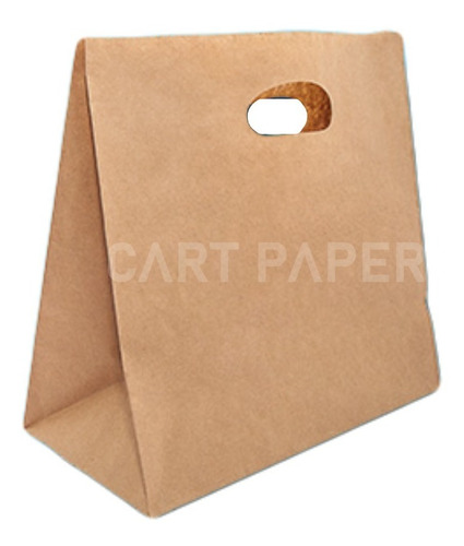 Bolsa Papel Kraft Delivery Con Manilla / Cartpaper