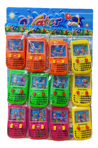 Planilla Celular Juego De Agua Figuras Juguetes Piñata 12pz