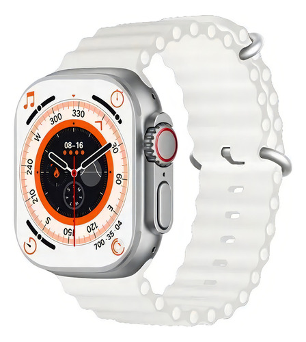 Smartwatch Keluona Serie 8 T800 Ultra Display De 1.99 Inch Con Correa De Silicona Color Blanco Y Caja Color Gris