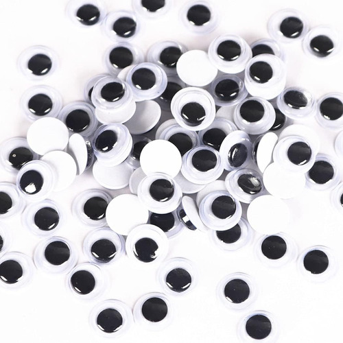 120 Piezas De Ojos Móviles Negros De 15mm Adhesivo