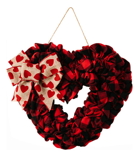 Guirnalda De San Valentín Con Forma De Corazón Y Lazo A Cuad