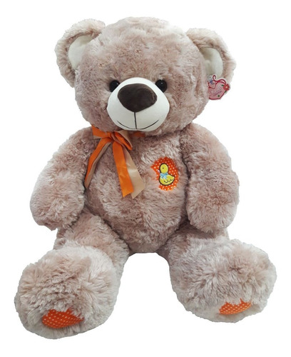 Urso De Pelúcia Grande Marrom Patinho 55 Cm Super Fofo