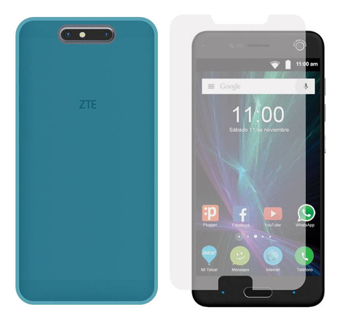 Combo Funda Protector Tpu Zte V8 + Mica De Cristal Templad