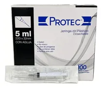 Comprar 100pz Jeringa Protec Hipodermica Esteril 22g X 32mm 5ml Capacidad En Volumen 5 Ml