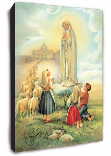 Virgen De Fatima - Laminas En Bastidor - Imágenes Religiosas