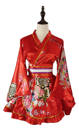 2023 Bata Corta Tipo Kimono Con Cuello En V, Falda Japonesa