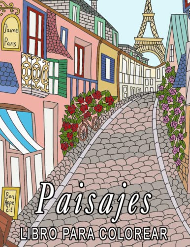 Paisajes: Libro De Colorear Para Adultos Con Hermosas Ciudad