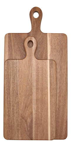 Set 2 Tablas Para Aperitivo De Madera De Acacia Kawi® Color Café