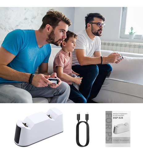Estación De Carga Mando Joystick Para Control Ps5 Rgb