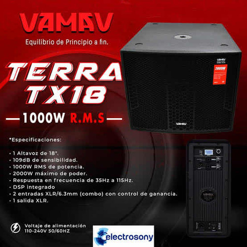 Subwoofer Amplificado Terra Tx18 Vamav