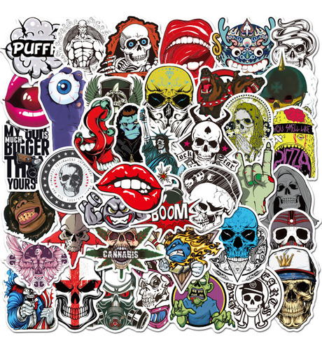 10/30/50 Unidades Terror Series Skull Graffiti Stickers Guit