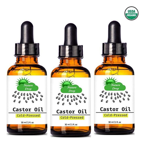 Aceite De Ricino Orgánico Nature Drop, 30 Ml, 100% Usado, Pr