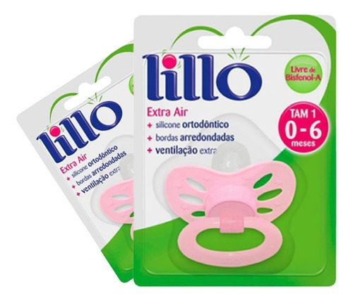 Chupeta Lillo Extra Air Cor Rosa Período de idade 0-6 meses