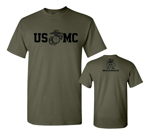 Camiseta Militar Usmc Bull Dog Del Cuerpo De Marines En La P