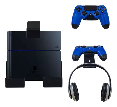 Soporte Pared Base Ps4 Slim/fat/pro + 2 Soportes De Control